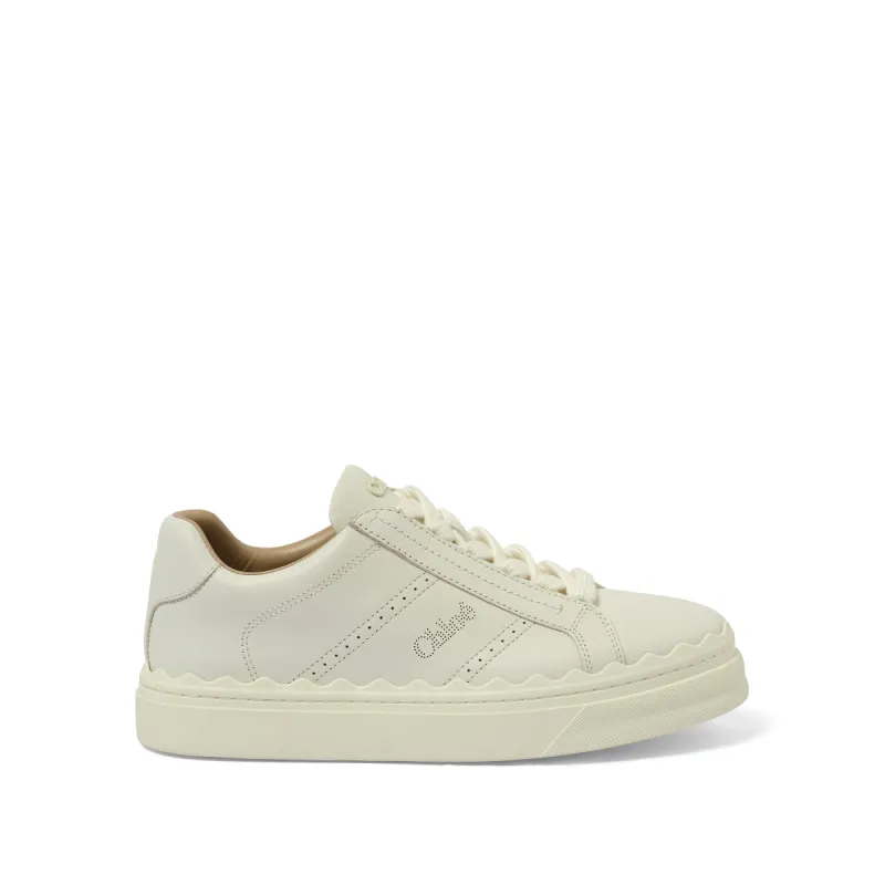 Lauren Leather Sneaker in White made by Chloe