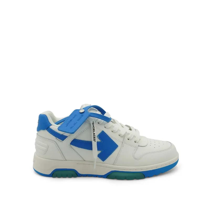 Out Of Office Calf Leather Sneaker in White/Blue sold by MARAIS
