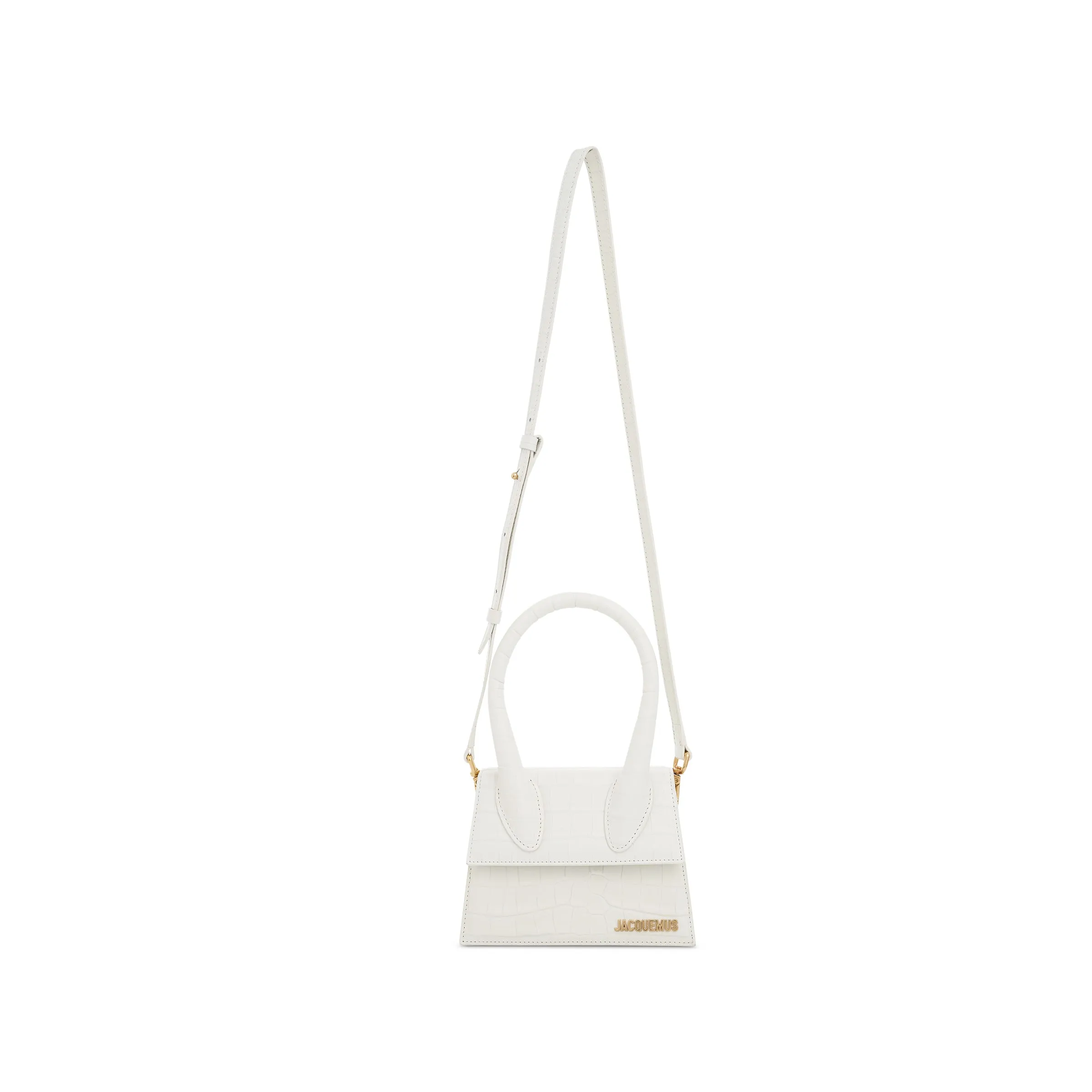 Le Chiquito Moyen Croc Embossed Leather Bag in Ivory sold by MARAIS product image thumbnail 5