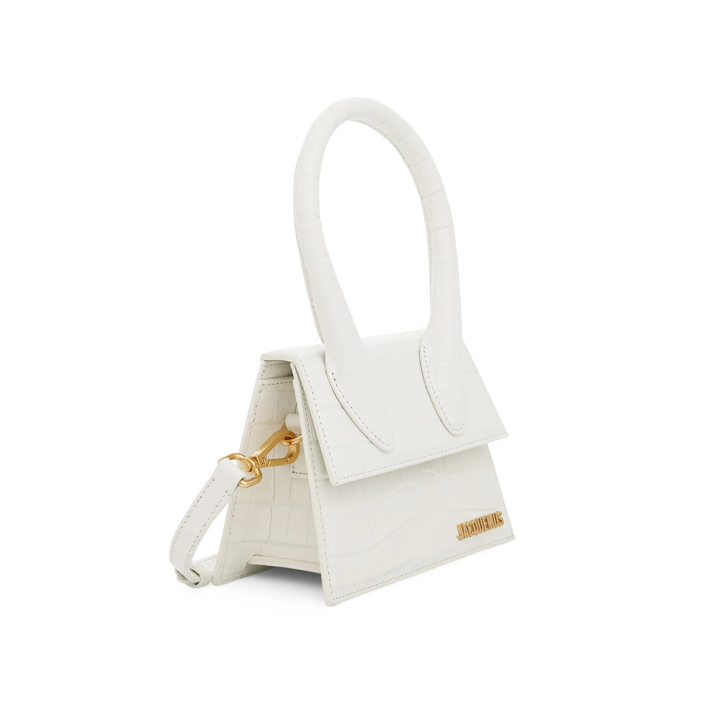 Le Chiquito Moyen Croc Embossed Leather Bag in Ivory sold by MARAIS product image thumbnail 2