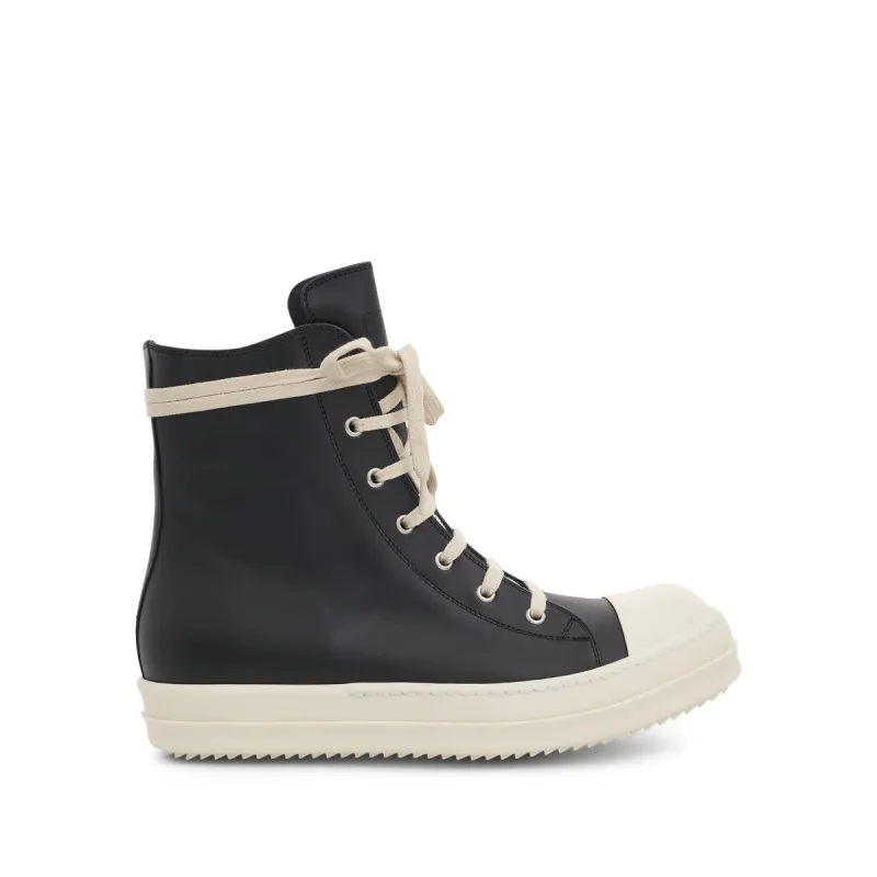 EDFU Leather Sneakers in Black/Milk sold by MARAIS