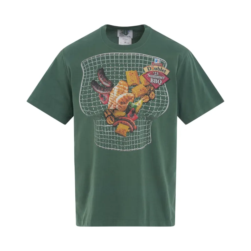 BBQ Print T-Shirt in Green sold by MARAIS