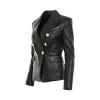 6 Buttons Leather Jacket in Black sold by MARAIS