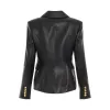 6 Buttons Leather Jacket in Black sold by MARAIS