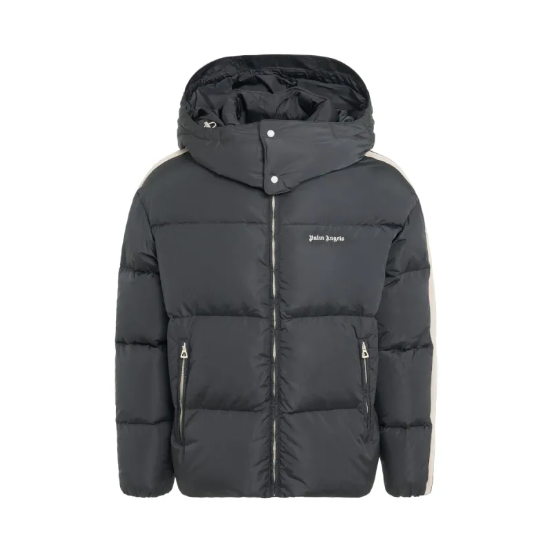 Hooded Track Down Jacket in Dark Grey sold by MARAIS
