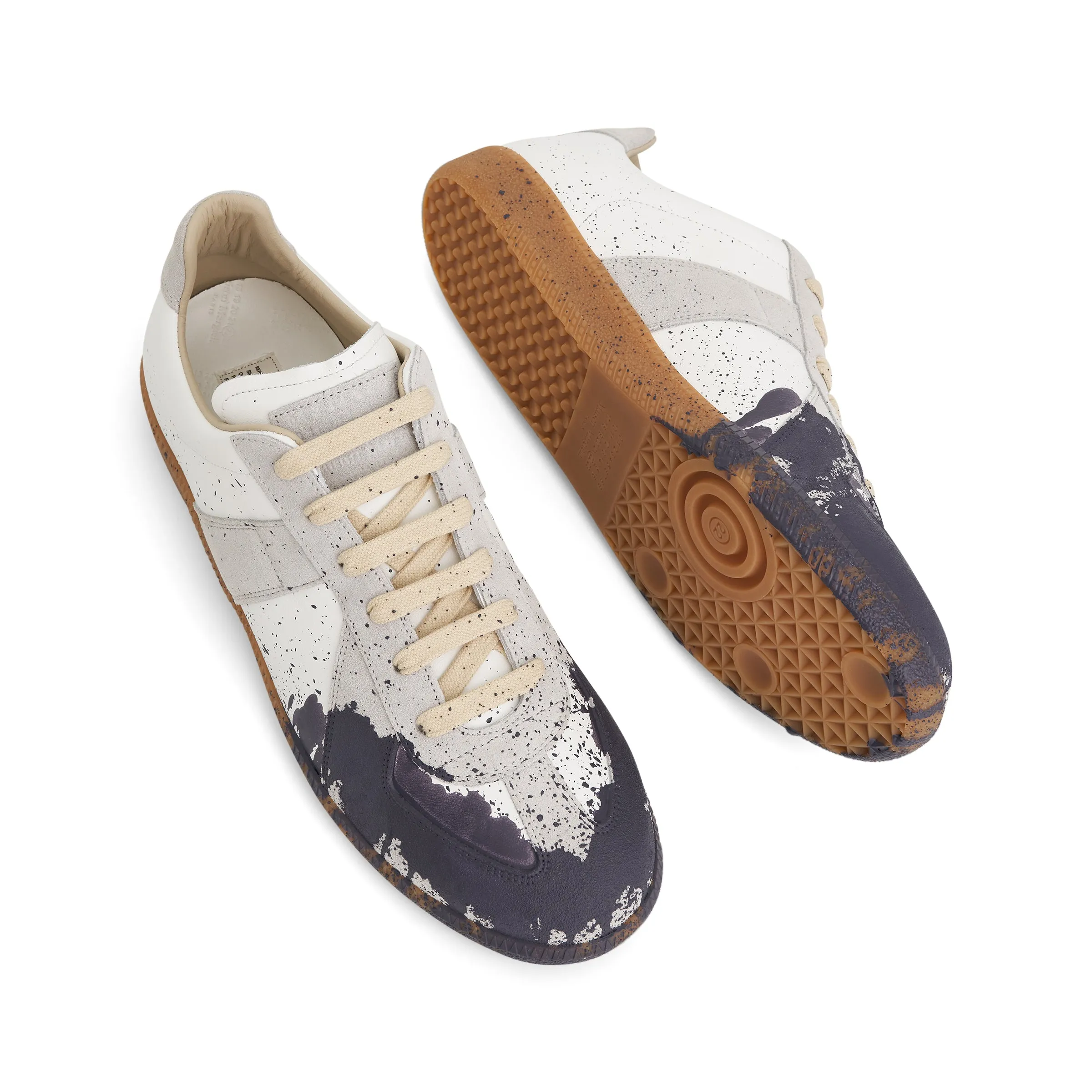 Replica Paint Splatter Sneaker in White/Pewter sold by MARAIS product image thumbnail 4