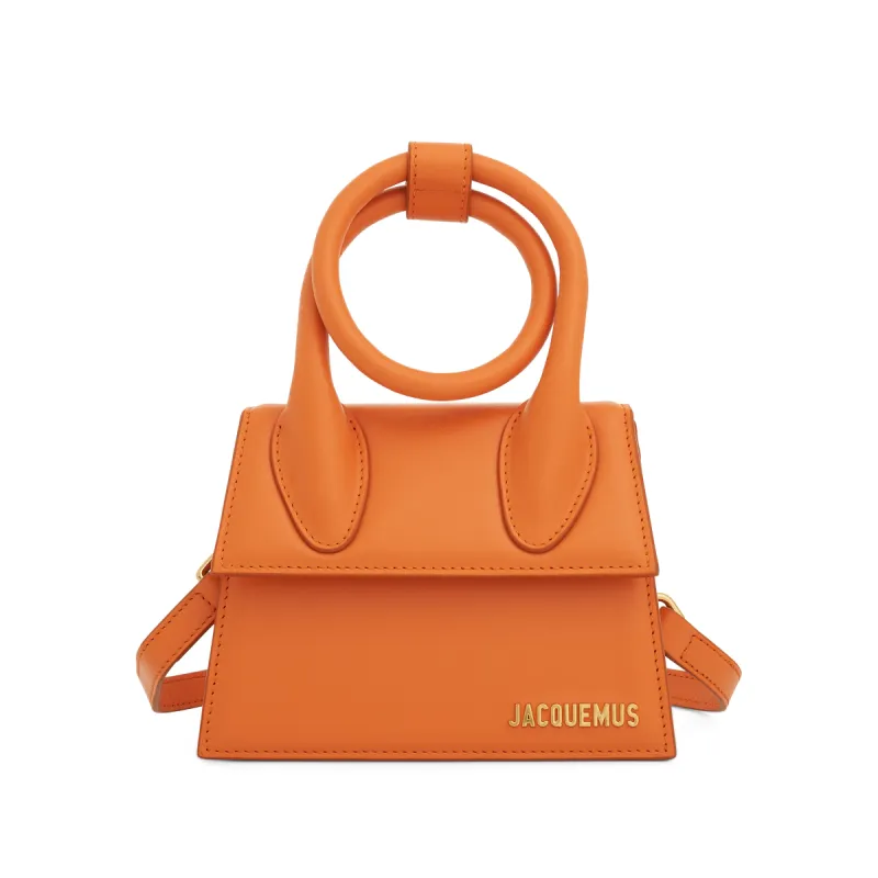 Le Chiquito Noeud Leather Bag in Orange sold by MARAIS