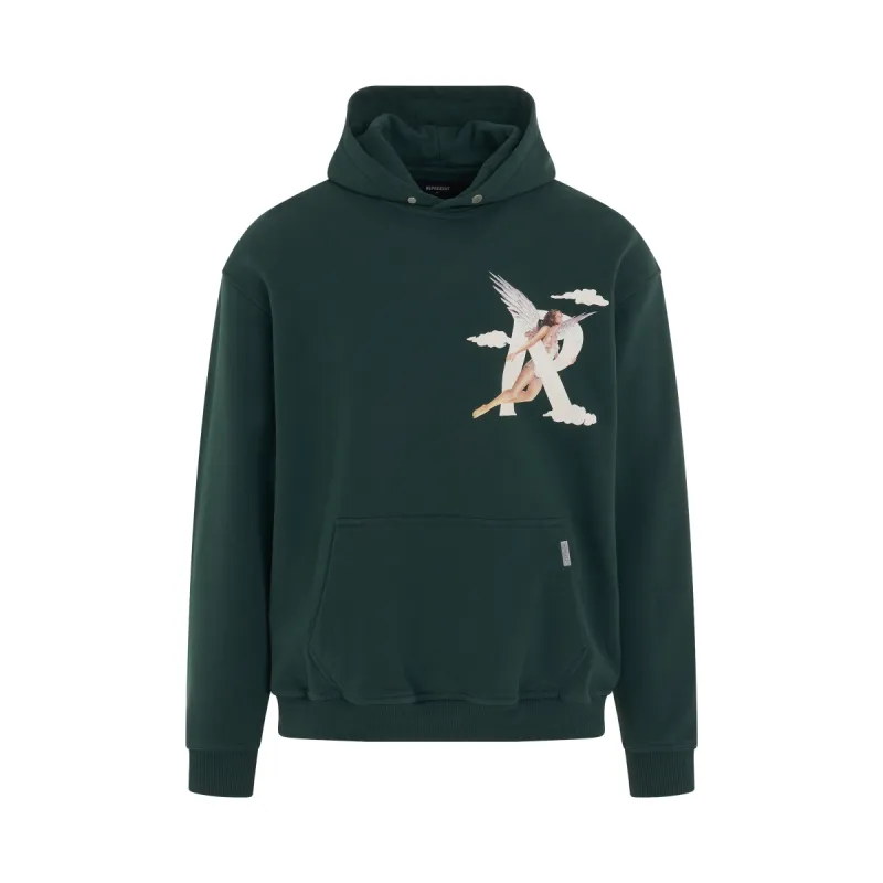 Storms in Heaven Hoodie in Racing Green made by MARAIS