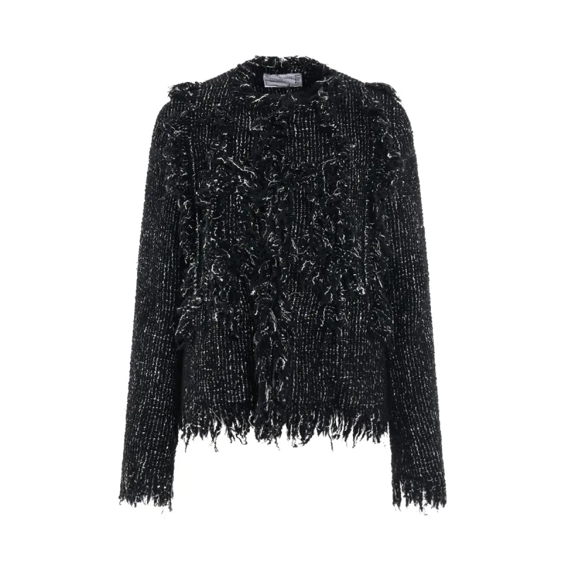 Tweed Pocket Jacket in Black sold by MARAIS