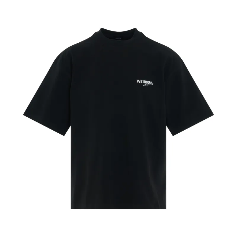 Wave Logo Short Sleeve T-Shirt in Black sold by MARAIS