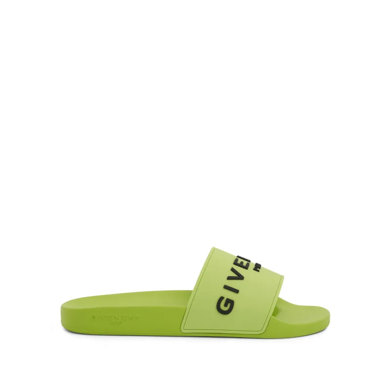 Logo Flat Sandals in Citrus Green sold by MARAIS