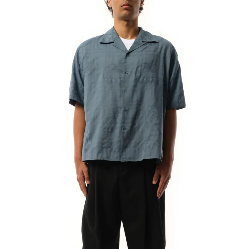 Bamboo Tiger Hawaiian Short Sleeve Shirt in Blue sold by MARAIS