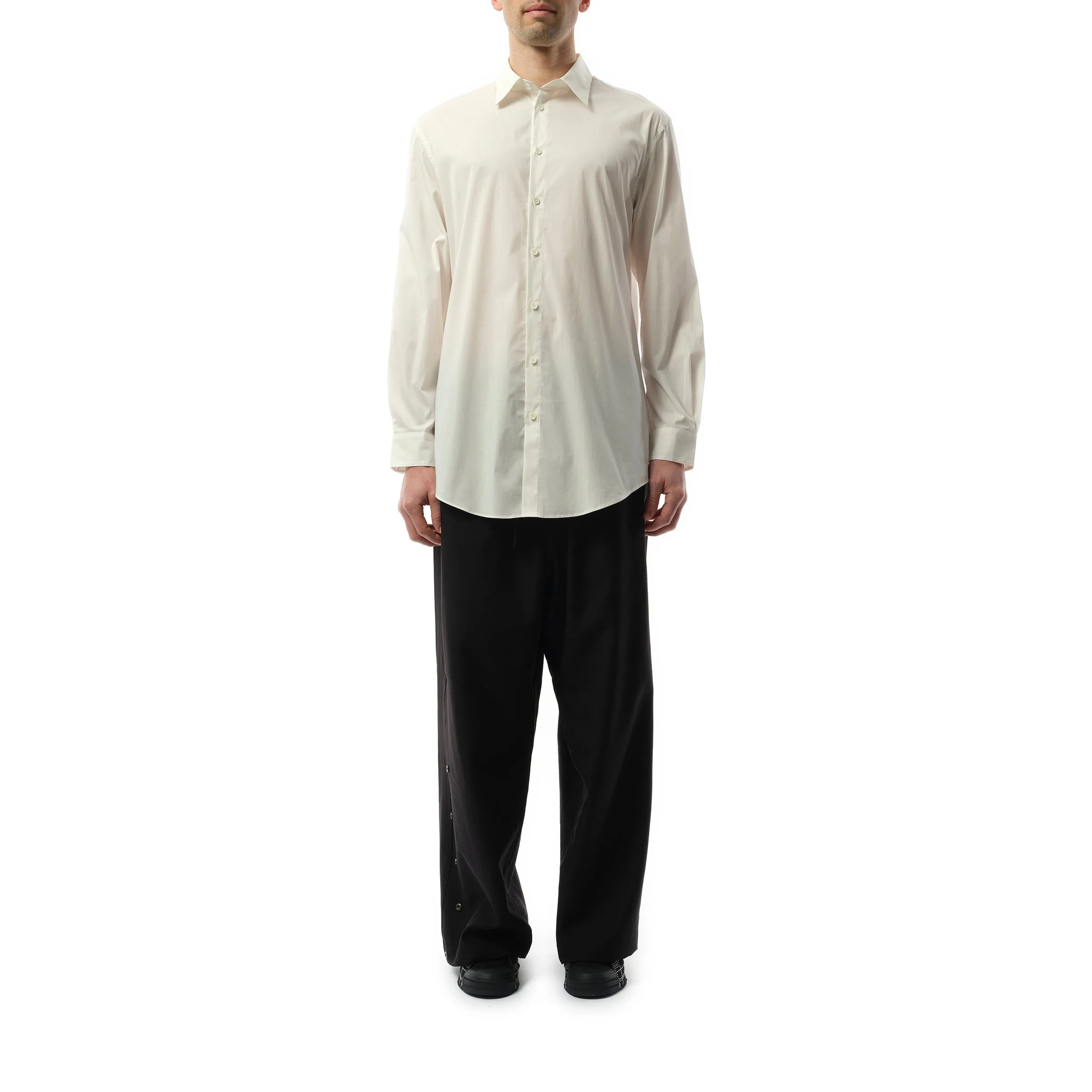 Y3 Graphic Long Sleeve Shirt in White sold by MARAIS product image thumbnail 4