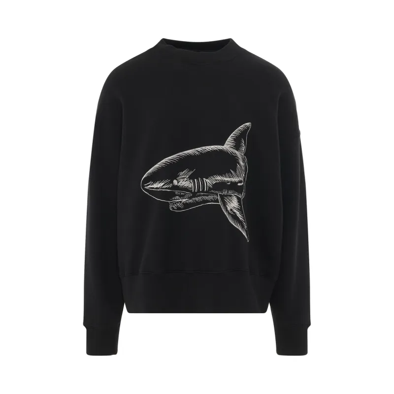Split Shark Crewneck in Black/Off White sold by MARAIS