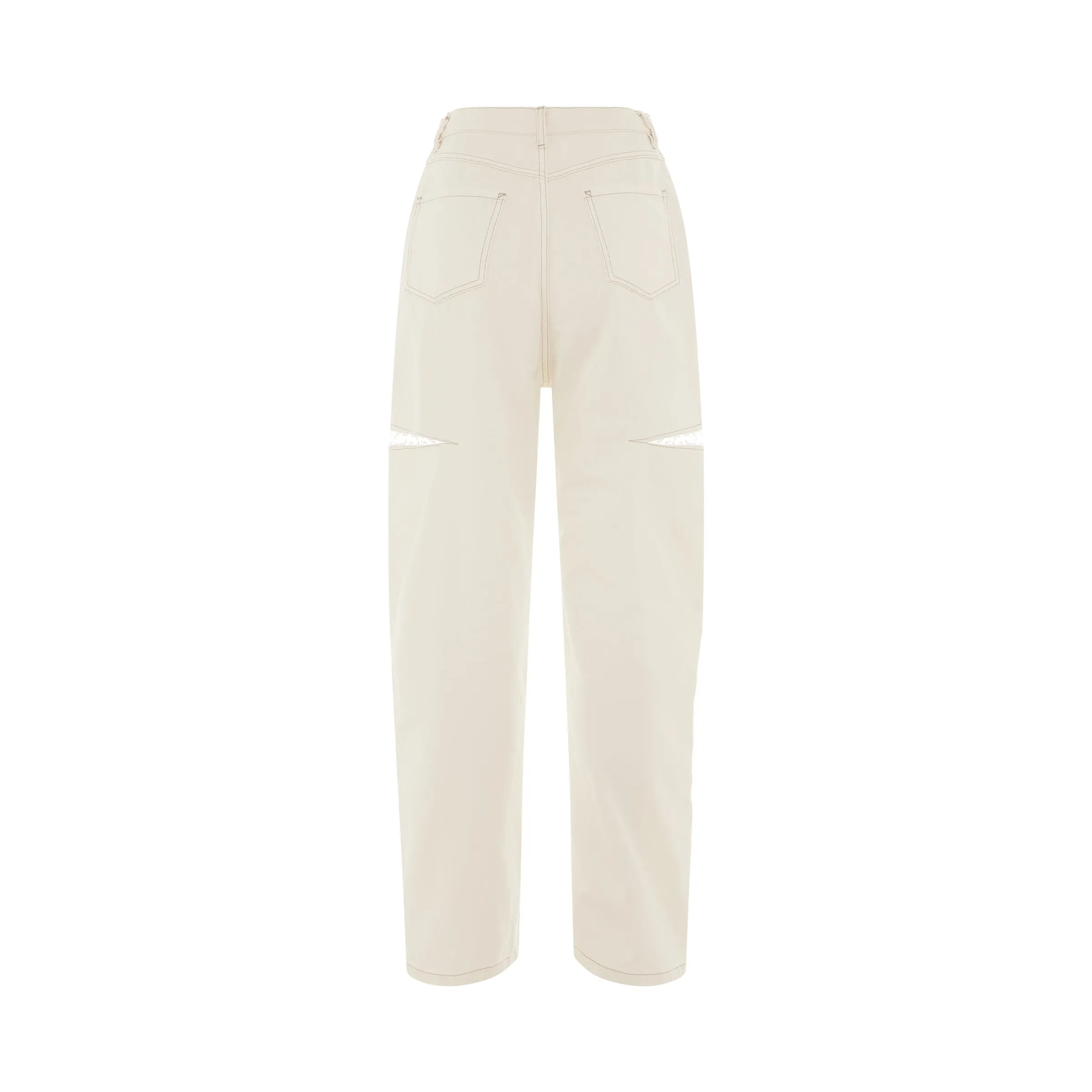 Slash Loose Fit Denim Jeans in White sold by MARAIS product image thumbnail 5