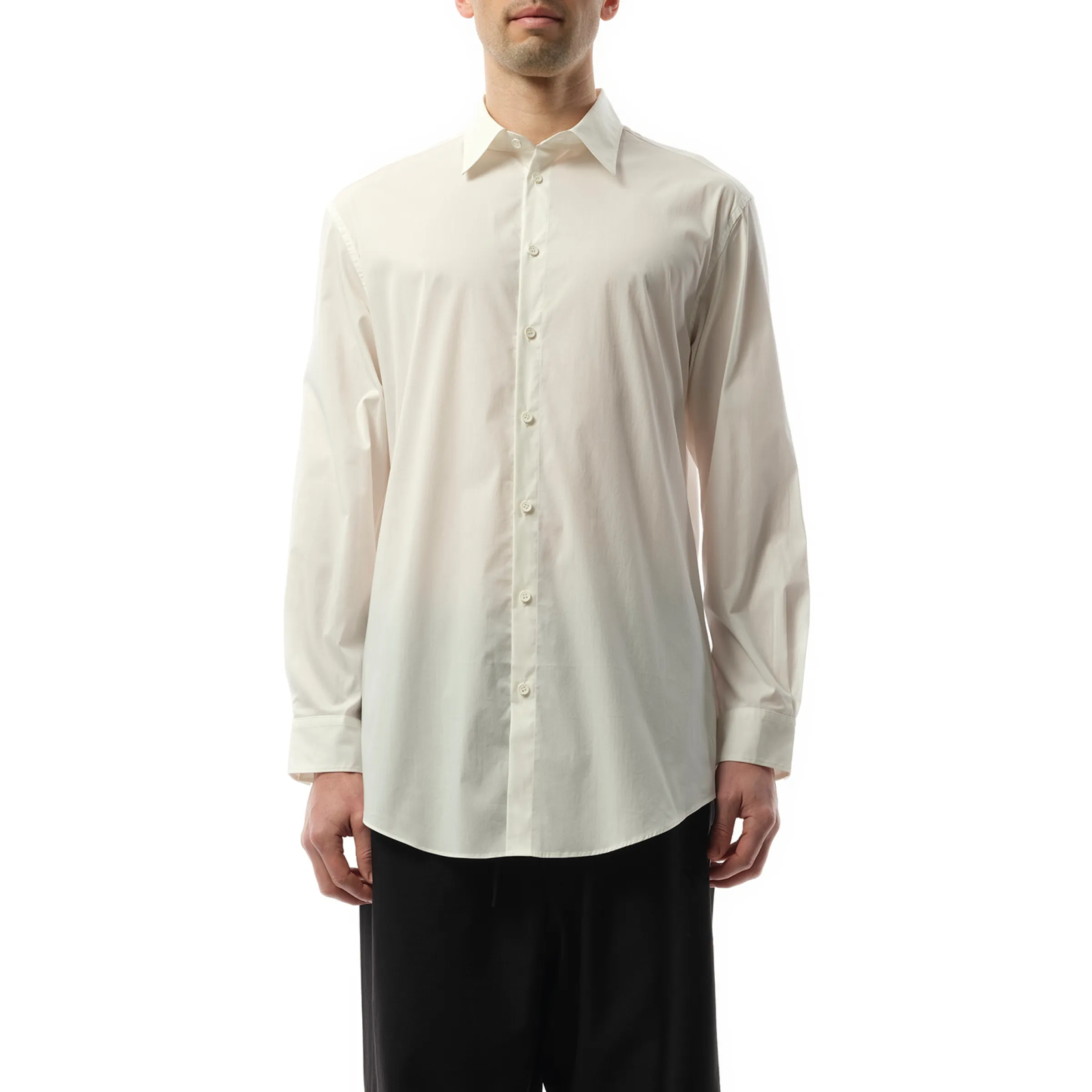 Y3 Graphic Long Sleeve Shirt in White sold by MARAIS
