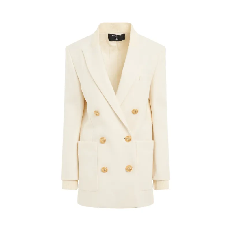 6 Button Wool Blazer Coat in Beige sold by MARAIS