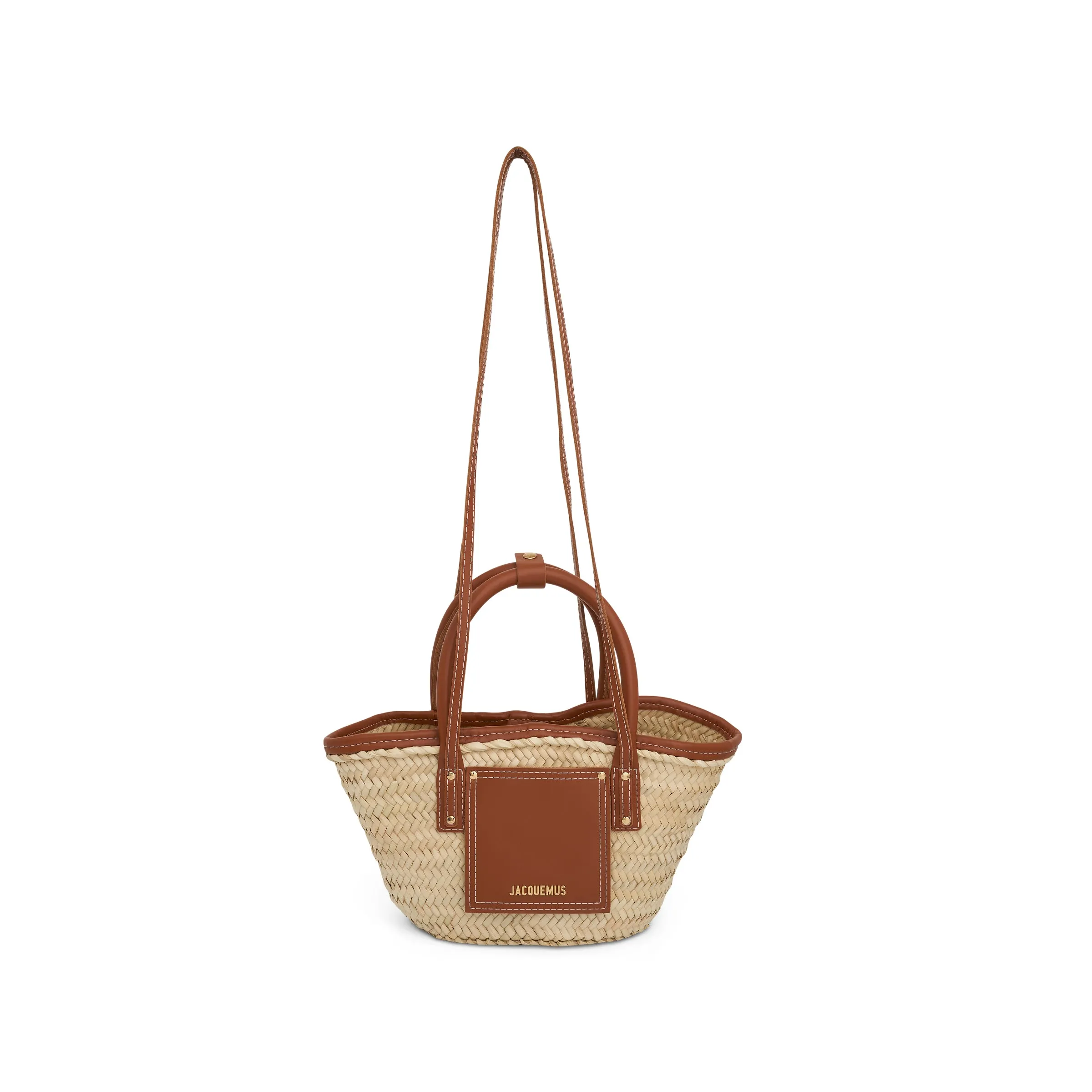 Le Petit Panier Soleil Straw & Leather Bag in Light Brown sold by MARAIS product image thumbnail 5
