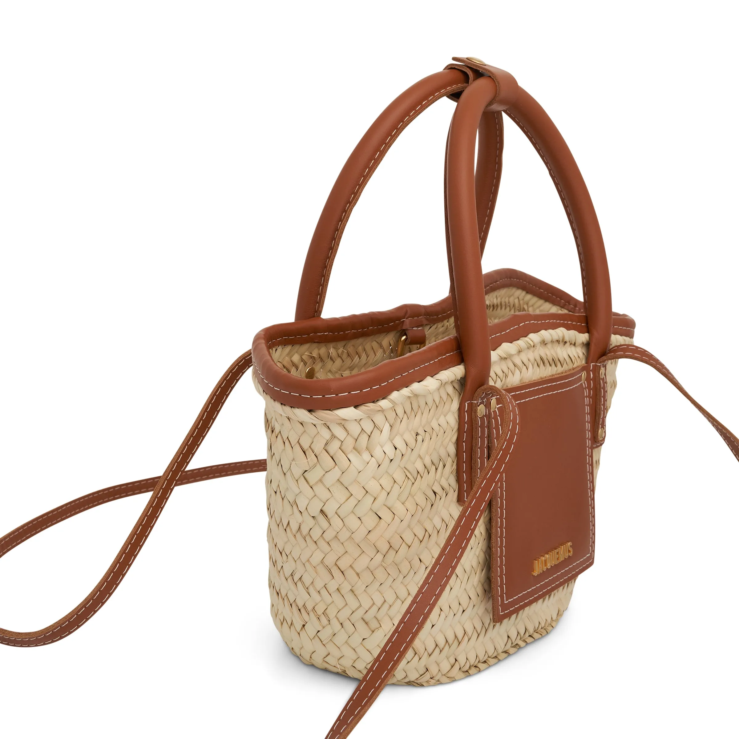 Le Petit Panier Soleil Straw & Leather Bag in Light Brown sold by MARAIS product image thumbnail 2