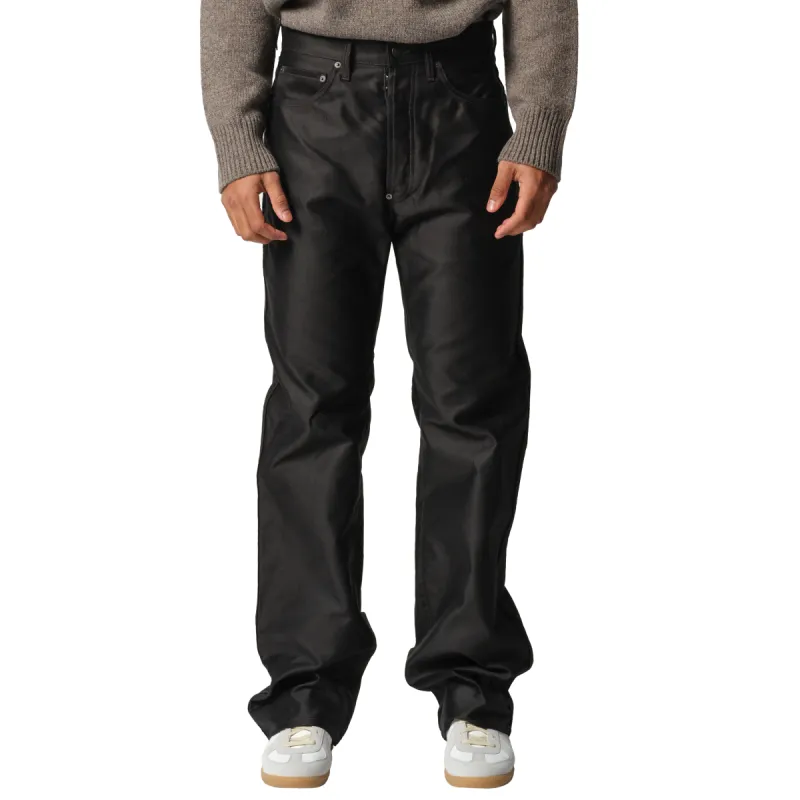 Cotton Satin 5 Pocket Pants in Black sold by MARAIS