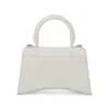 Hourglass XS Croco Embossed Bag in White sold by MARAIS