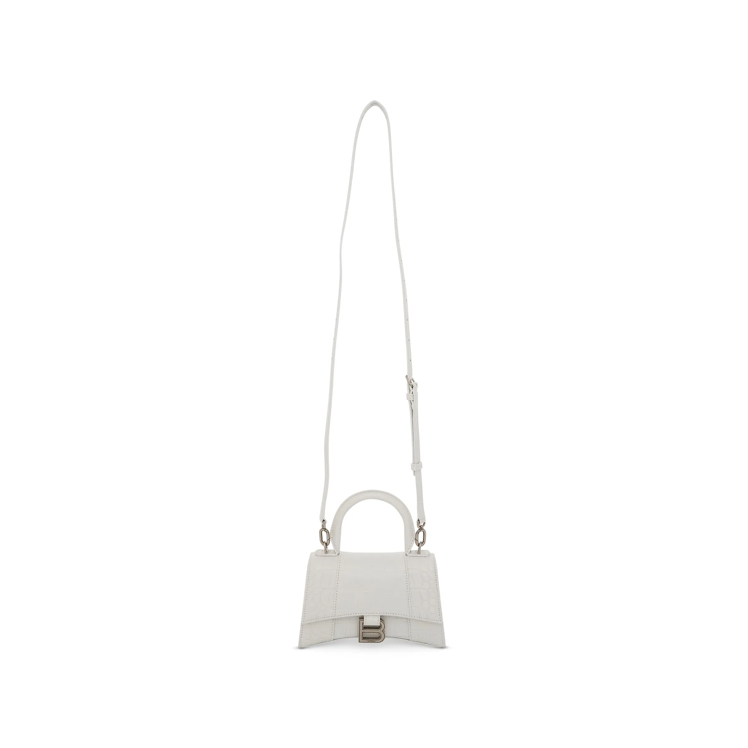 Hourglass XS Croco Embossed Bag in White sold by MARAIS product image thumbnail 2