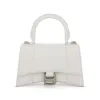 Hourglass XS Croco Embossed Bag in White sold by MARAIS