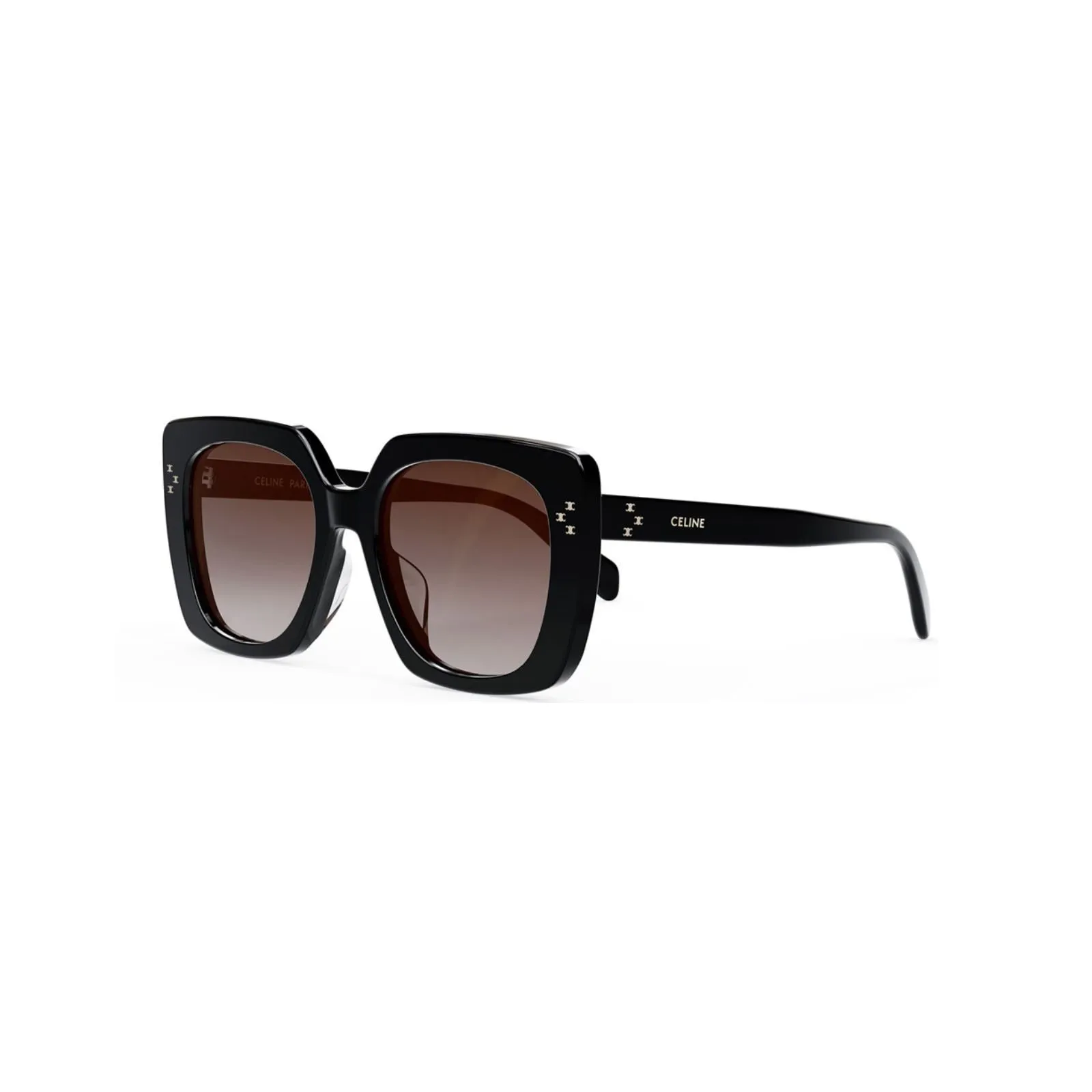 CL40218U Square Sunglasses with Gradien Brown Lens in Black sold by MARAIS
