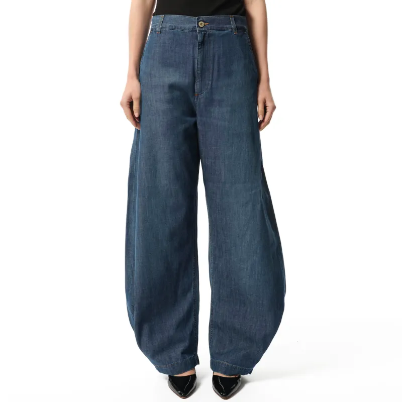 Balloon Trousers AF in Washed Blue sold by MARAIS