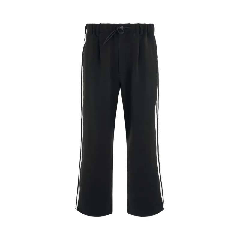 3 Stripe Straight Track Pants in Black/Off White sold by MARAIS