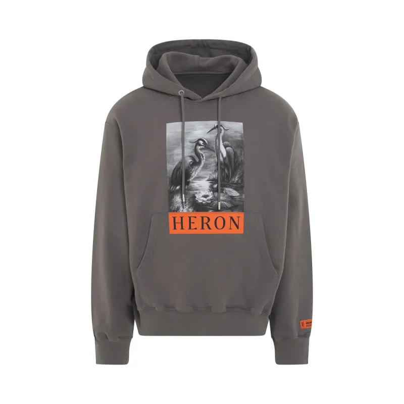 Heron BW Hoodie in Grey/Black sold by MARAIS