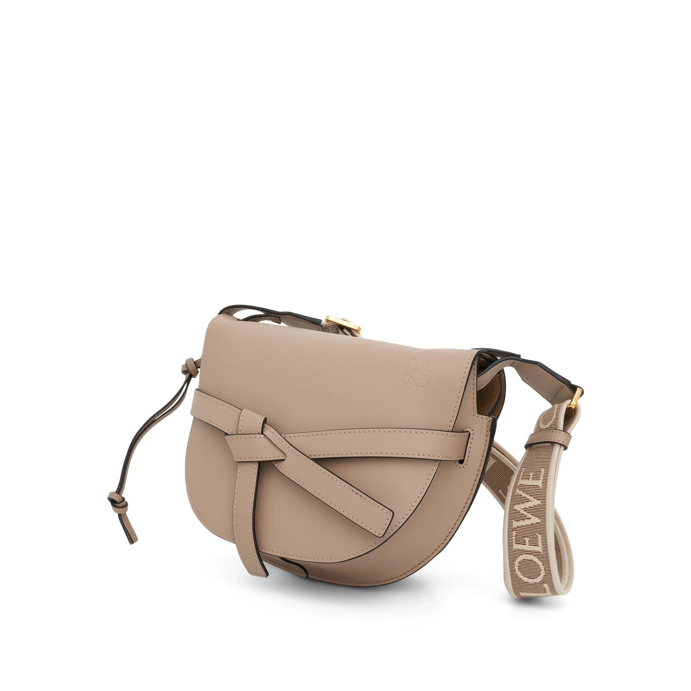 Small Gate Bag in Soft Calfskin and Jacquard Strap in Sand sold by MARAIS product image thumbnail 4