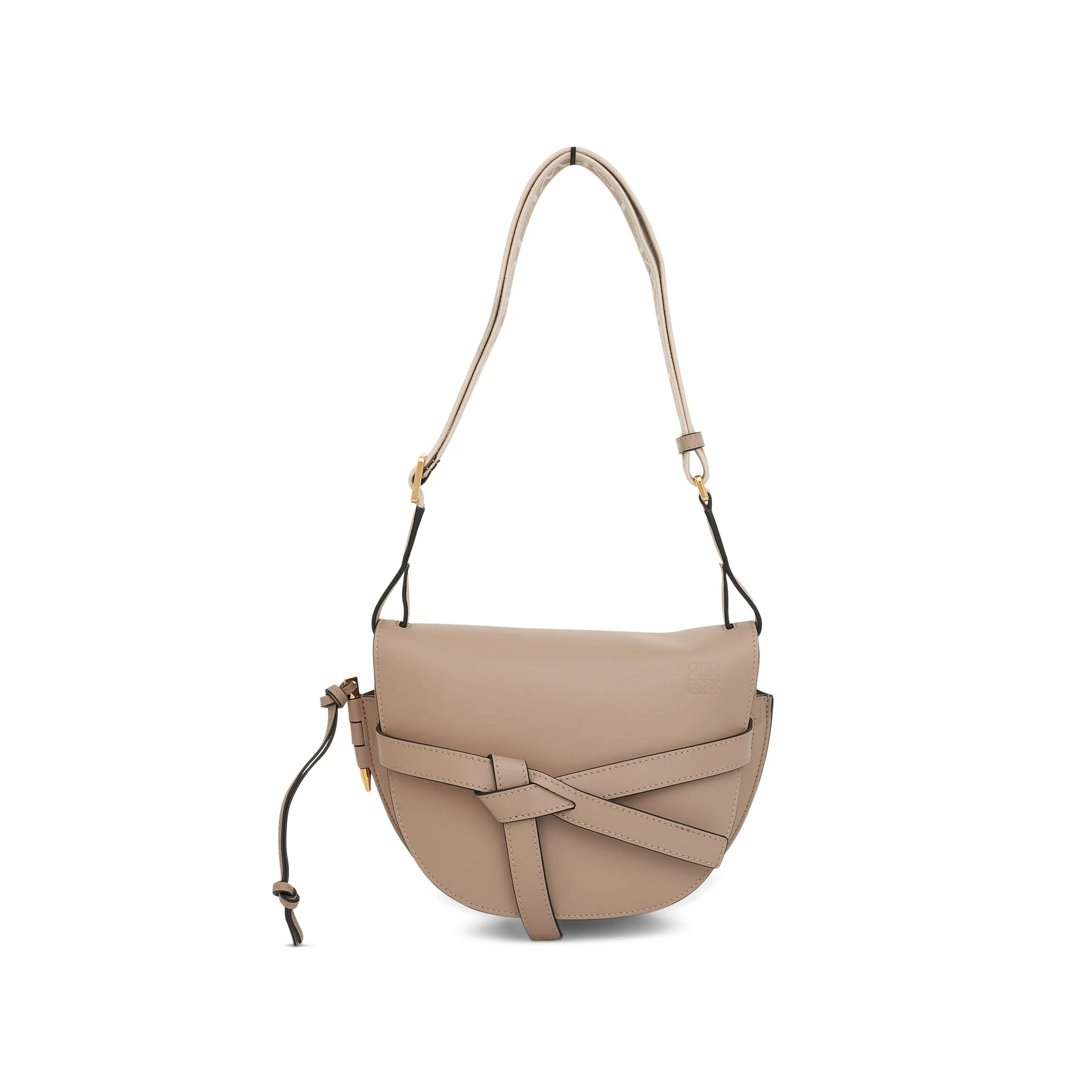 Small Gate Bag in Soft Calfskin and Jacquard Strap in Sand sold by MARAIS product image thumbnail 2