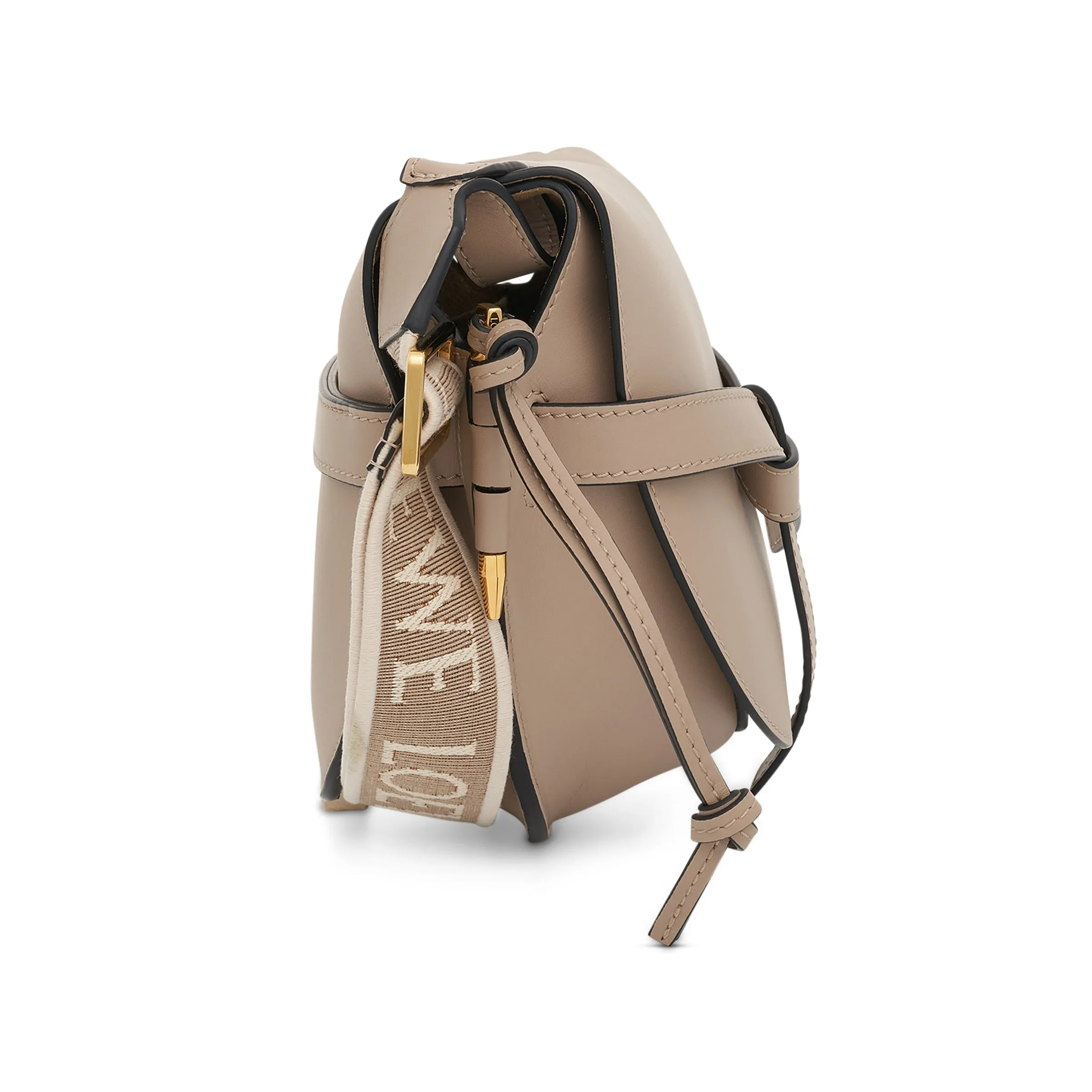Small Gate Bag in Soft Calfskin and Jacquard Strap in Sand sold by MARAIS product image thumbnail 3
