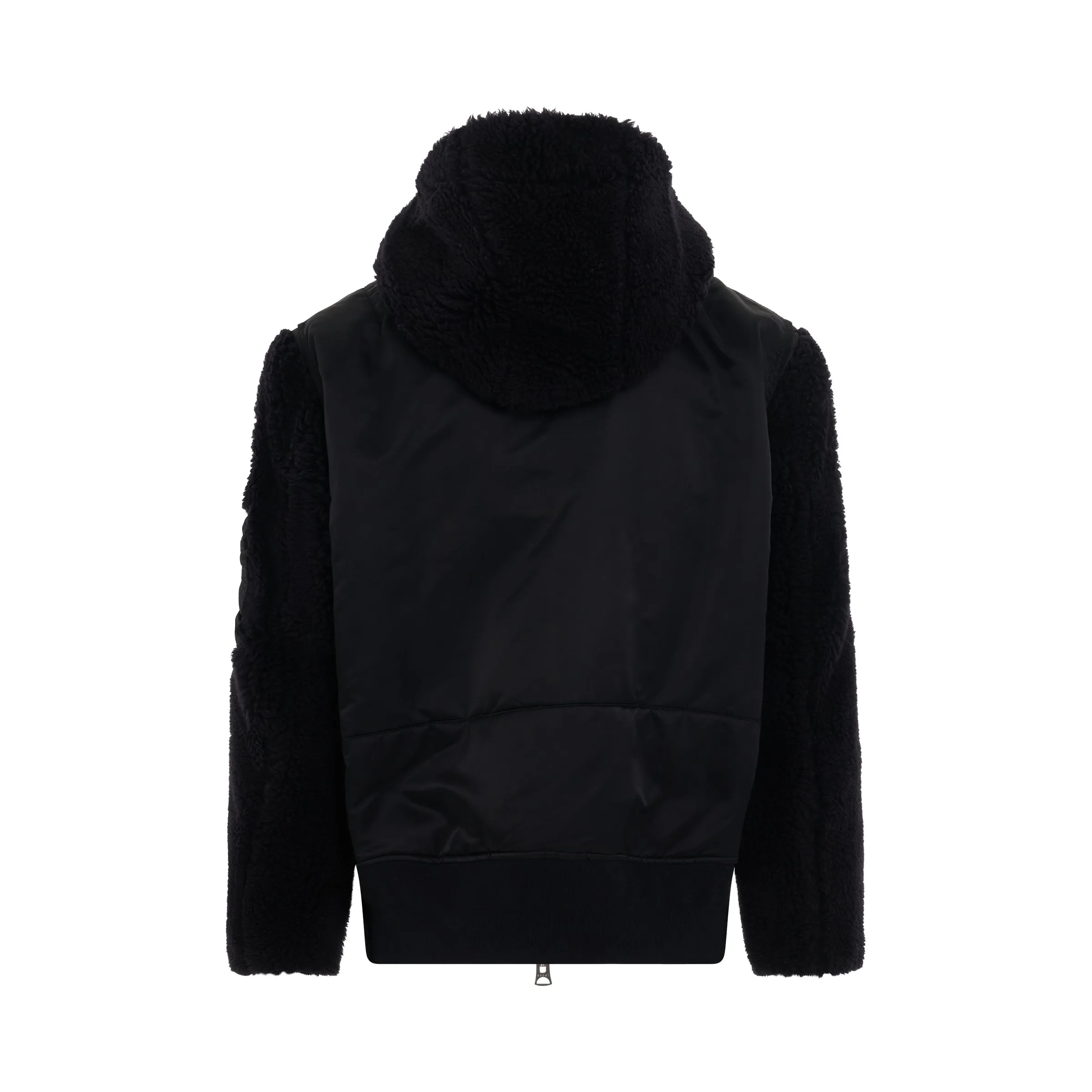 Faux Shearling x Nylon Twill Blouson in Black sold by MARAIS product image thumbnail 4