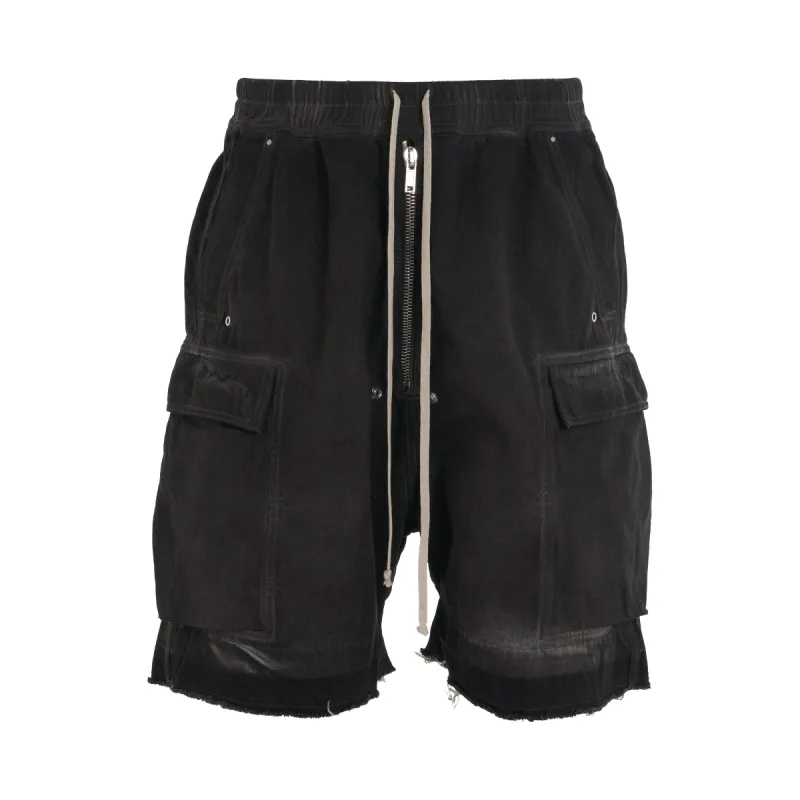 DRKSHDW Cargobela Denim Shorts in Dark Dust sold by MARAIS