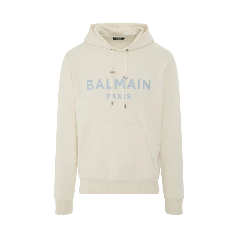 Printed Logo Eco Hoodie in Beige sold by MARAIS