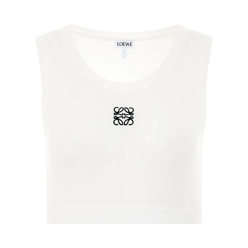 Anagram Cropped Tank Top in White sold by MARAIS
