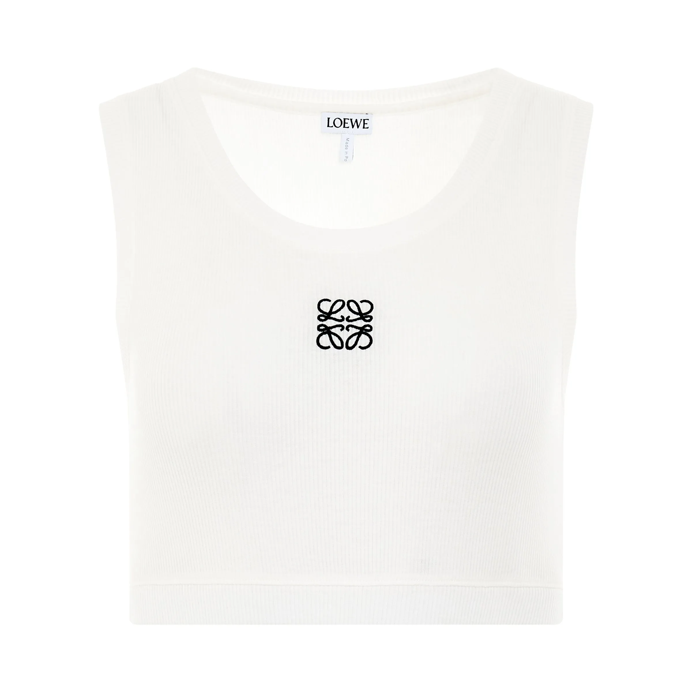 Anagram Cropped Tank Top in White sold by MARAIS