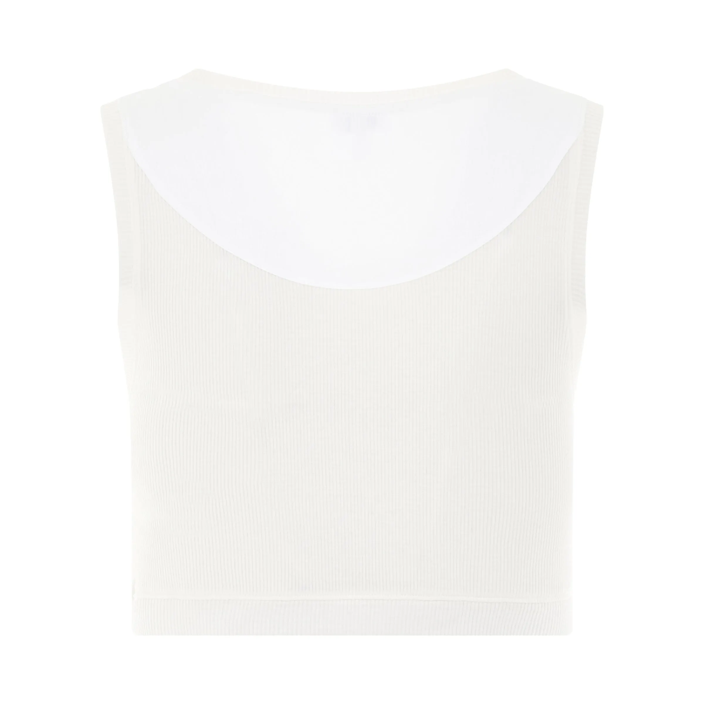 Anagram Cropped Tank Top in White sold by MARAIS product image thumbnail 4