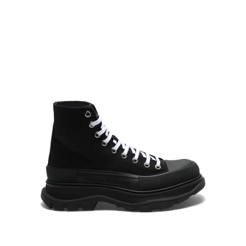 Tread Slick Canvas Lace-Up Boots in Black sold by MARAIS