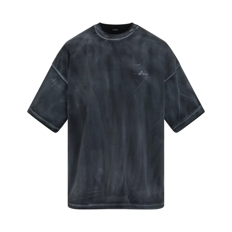 WD Logo Washed T-Shirt in Black sold by MARAIS