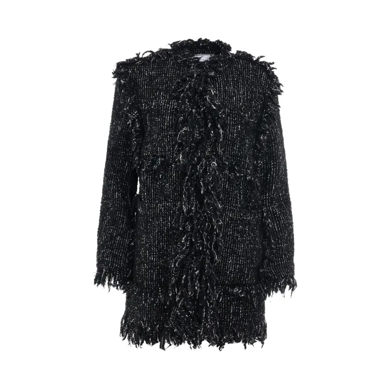 Tweed Oversized Jacket in Black sold by MARAIS