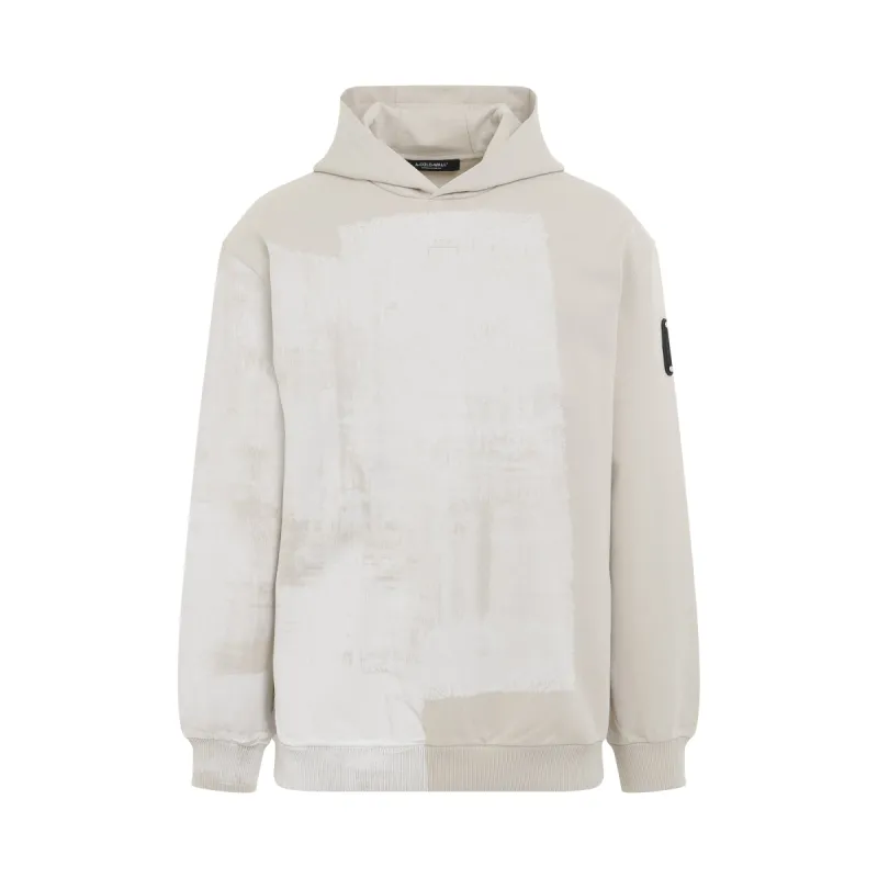 Brushstroke Painted Hoodie in Bone sold by MARAIS