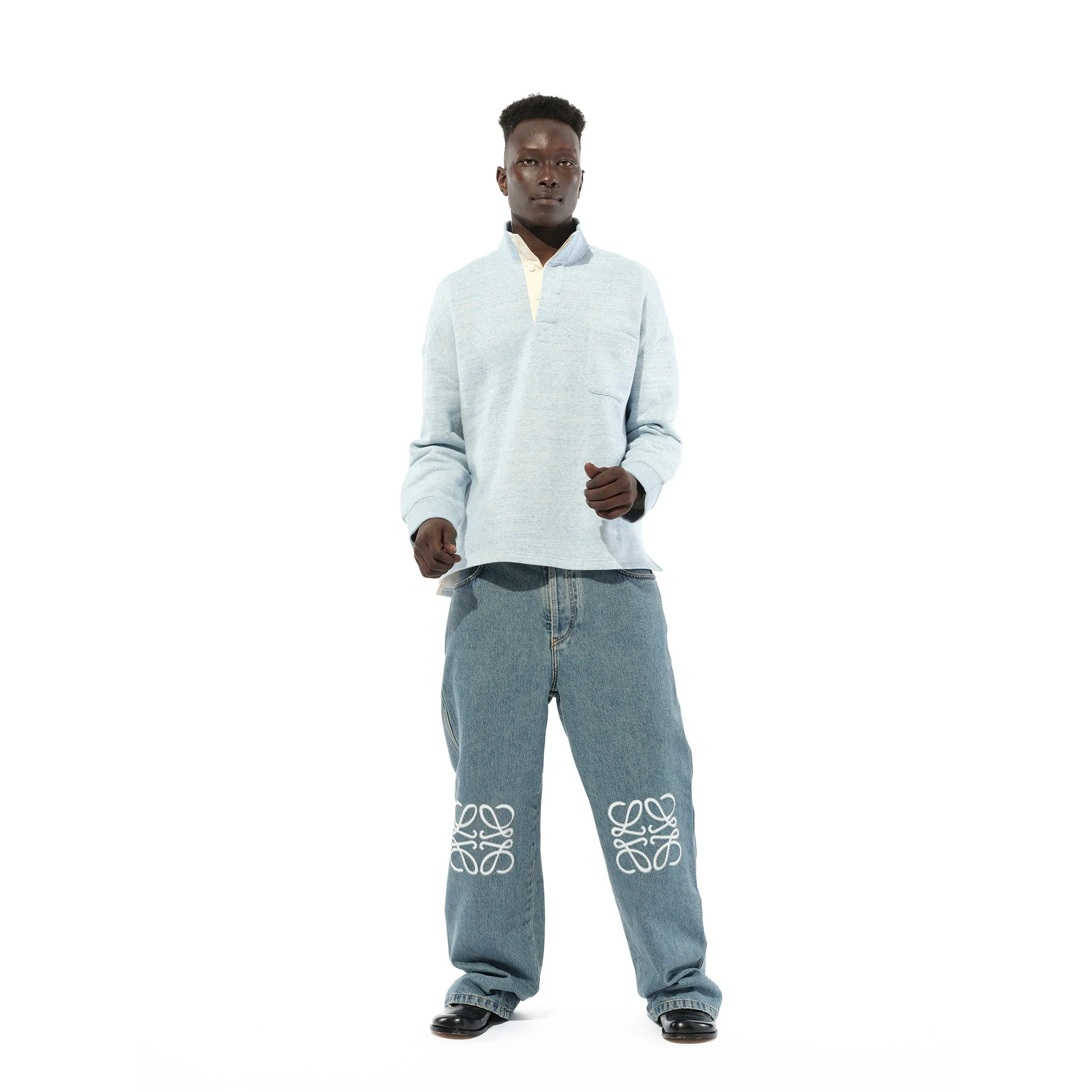 Anagram Baggy Jeans AF in Mid Blue Denim sold by MARAIS product image thumbnail 2