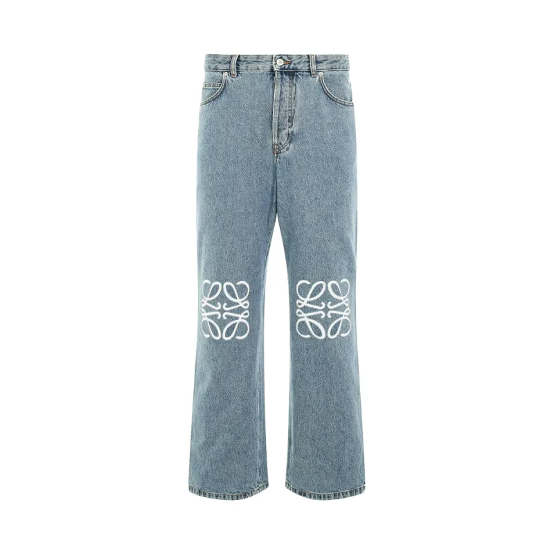 Anagram Baggy Jeans AF in Mid Blue Denim sold by MARAIS