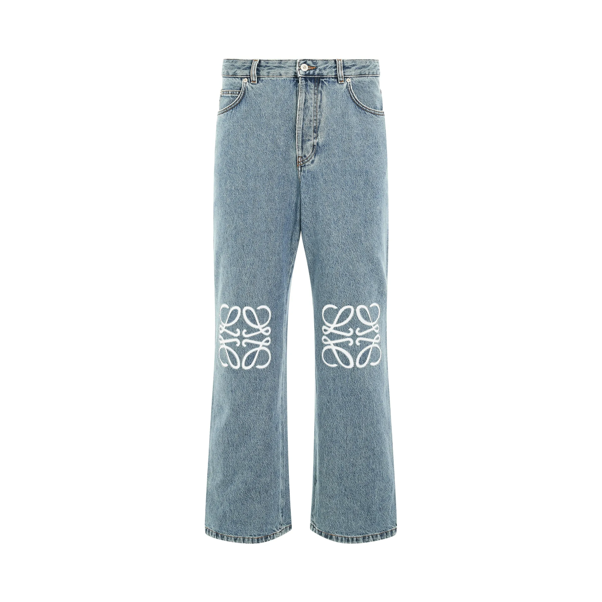 Anagram Baggy Jeans AF in Mid Blue Denim sold by MARAIS