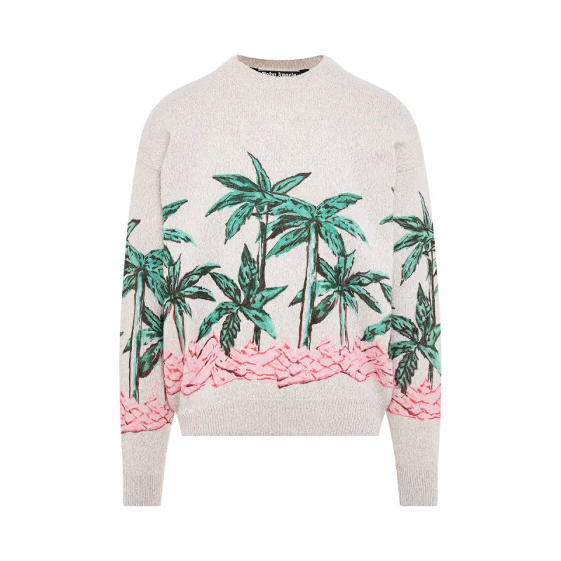 Palms Row Printed Sweater in Butter/Green sold by MARAIS