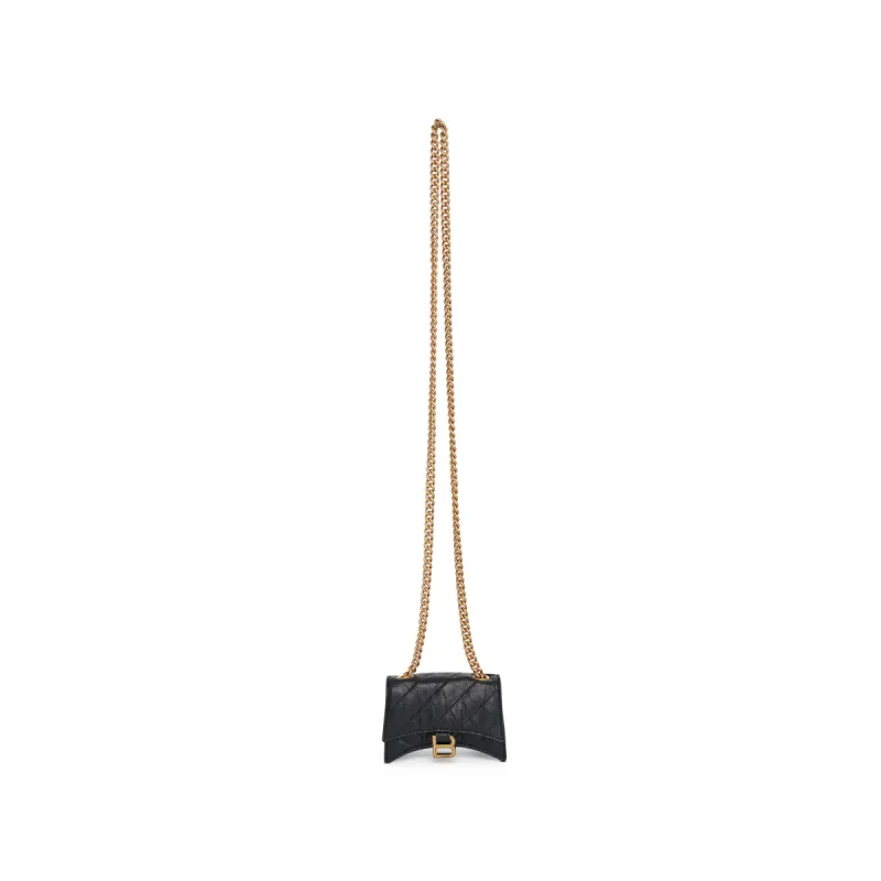 Crush Chain Mini Bag in Black made by Balenciaga