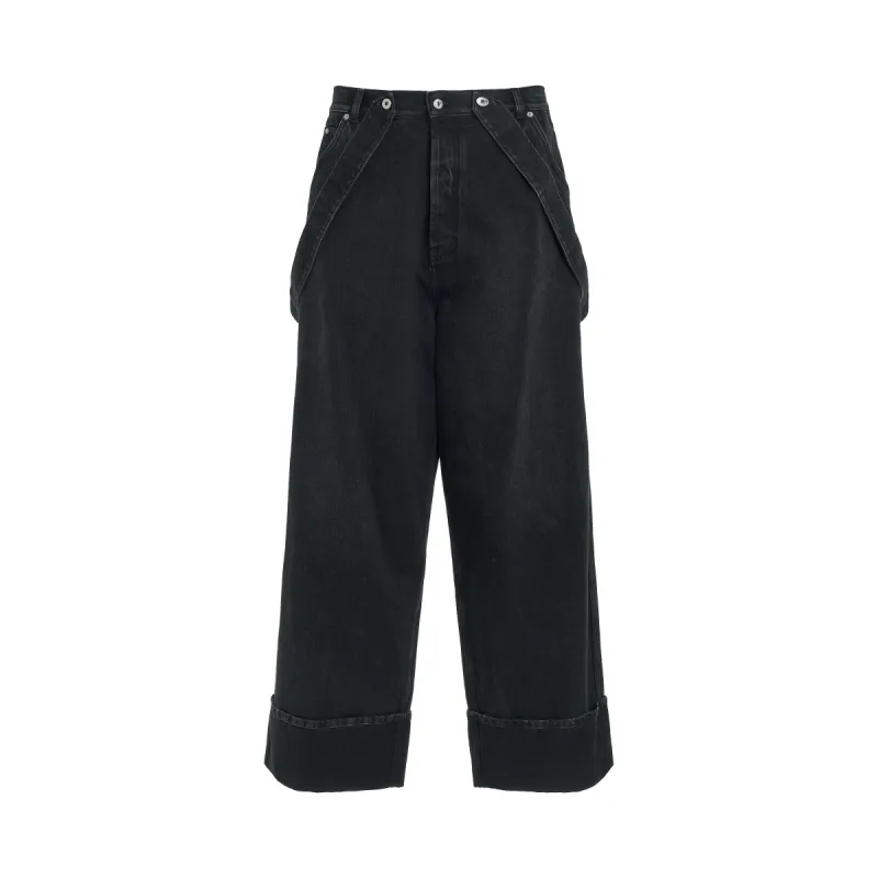 90's Logo Braces Hip Hop Jeans in Vintage Black sold by MARAIS